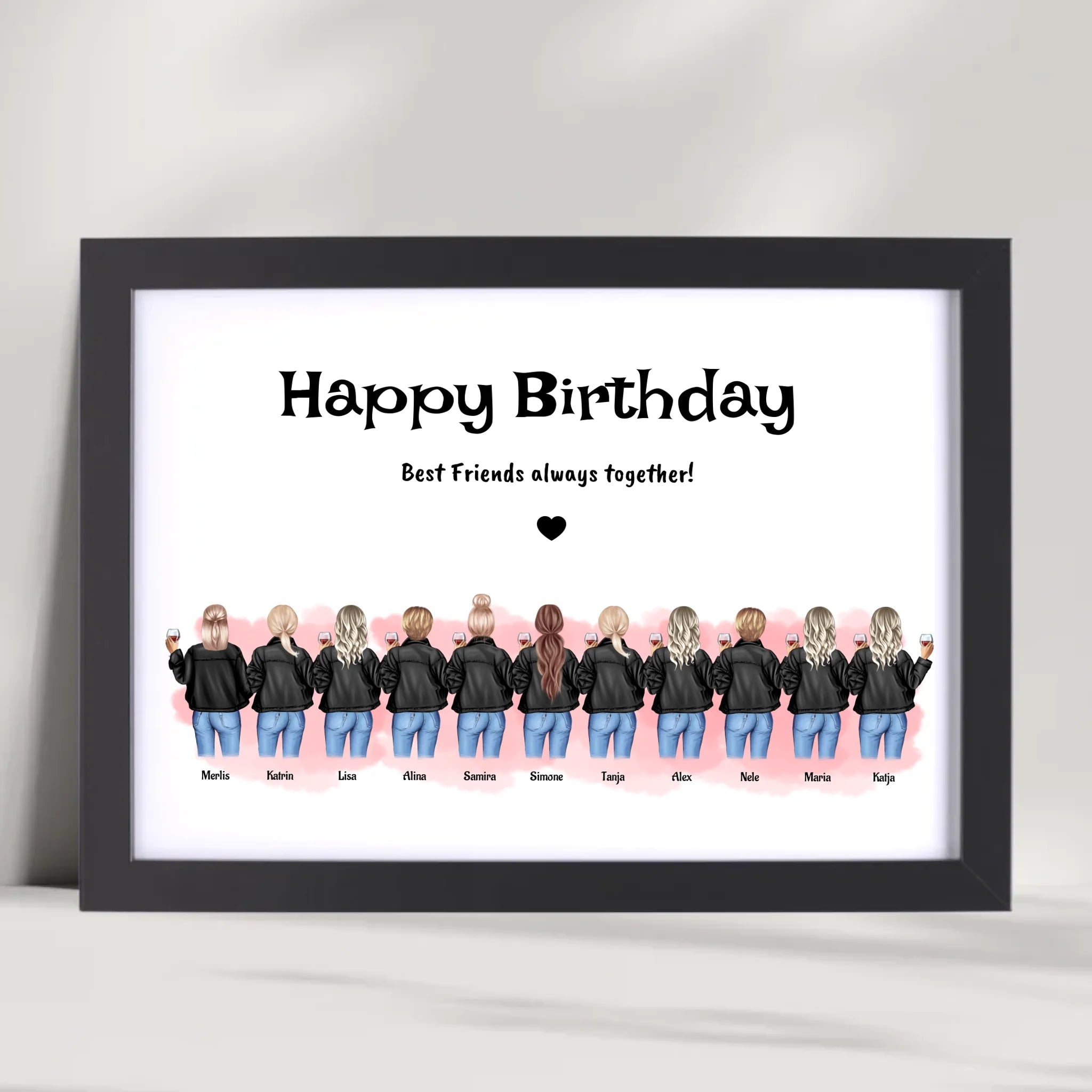 11 Freundinnen Poster personalisiert Geburtstagsgeschenk - Cantty