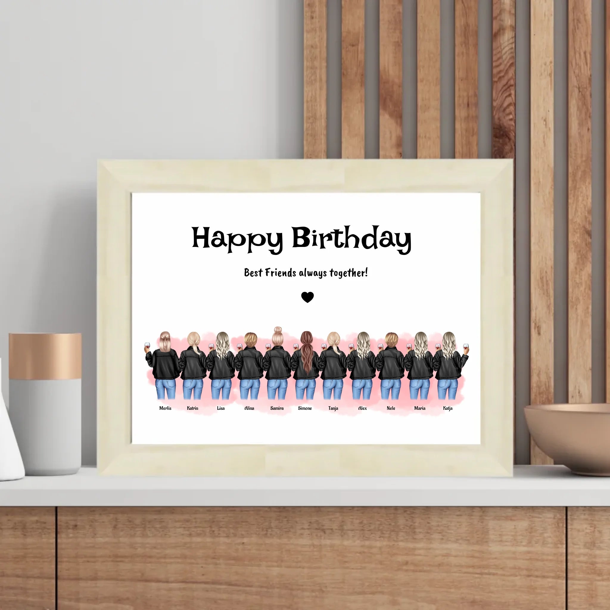 11 Freundinnen Poster personalisiert Geburtstagsgeschenk - Cantty
