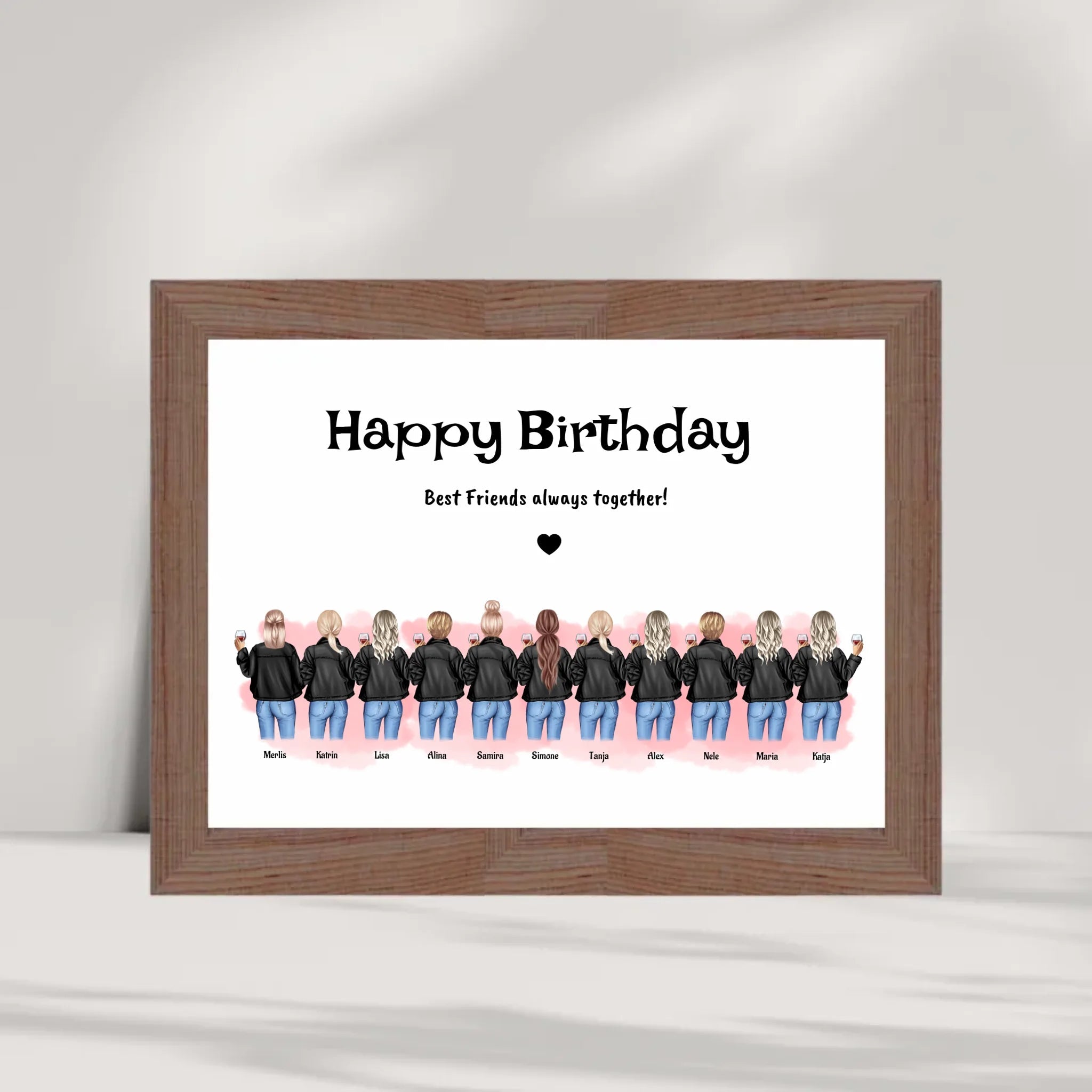 11 Freundinnen Poster personalisiert Geburtstagsgeschenk - Cantty