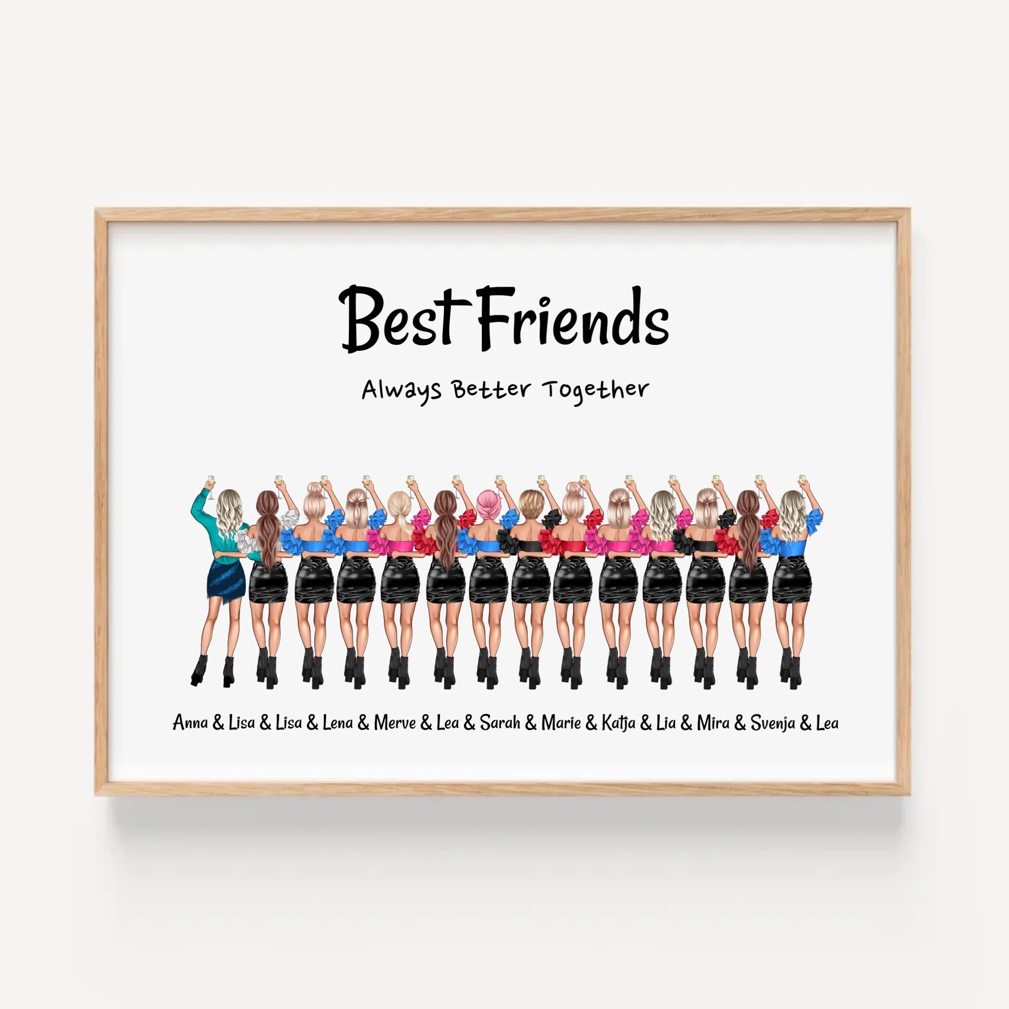 14 Freundinnen Geschenk personalisiert Frauen Poster mit Spruch - Cantty
