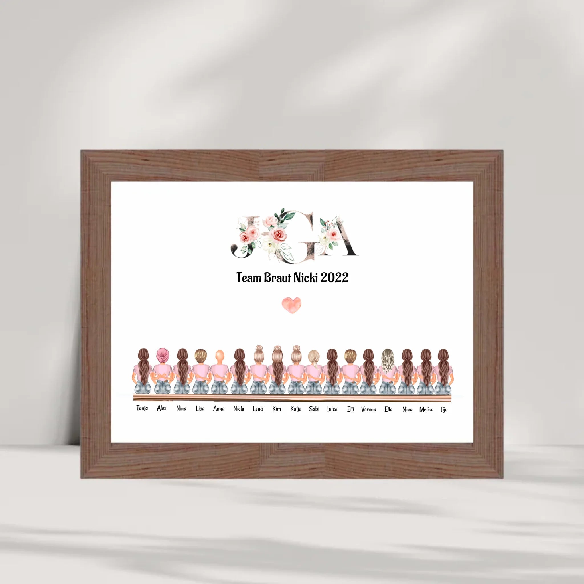 17 Freundinnen Bild Geschenk personalisiert - Cantty
