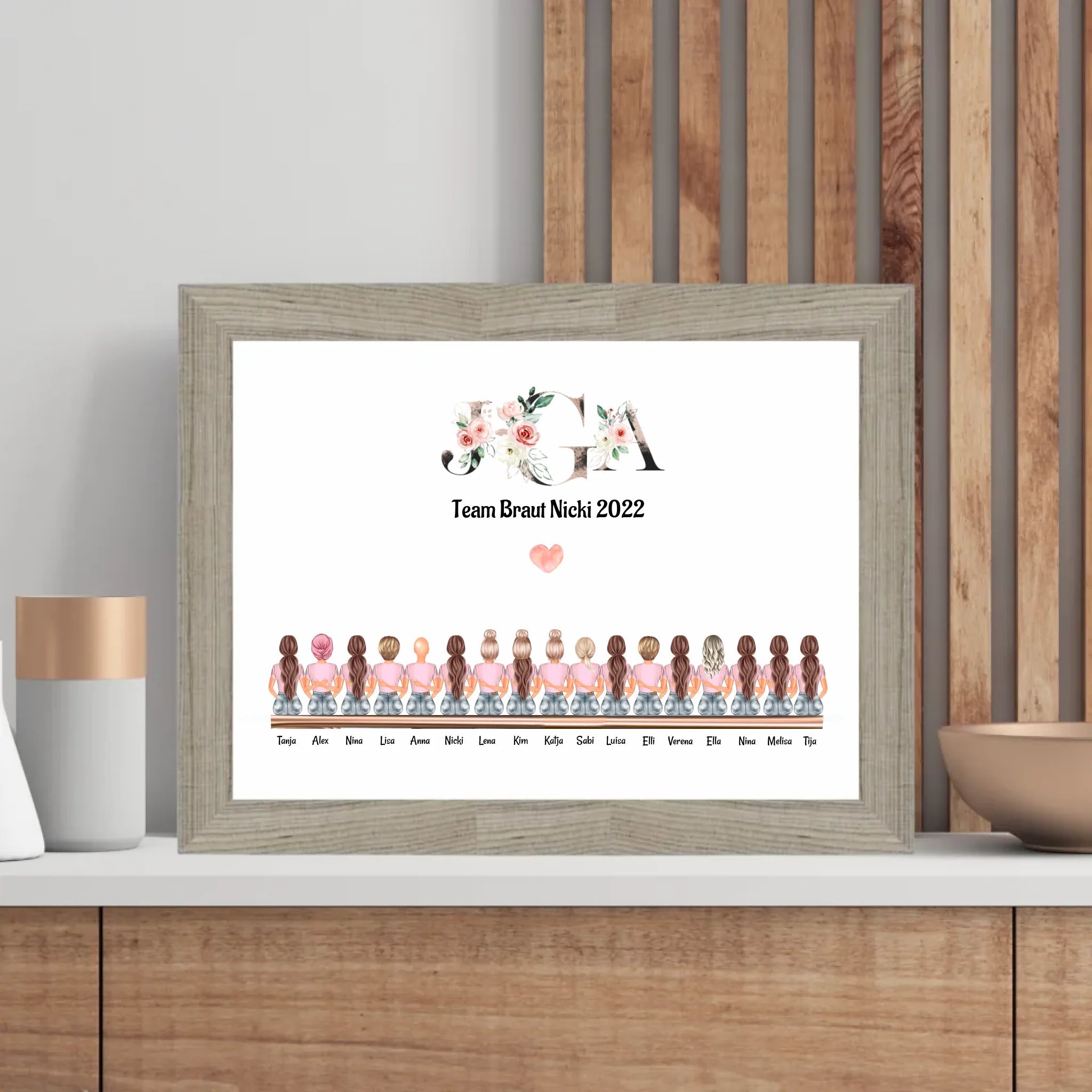 17 Freundinnen Bild Geschenk personalisiert - Cantty