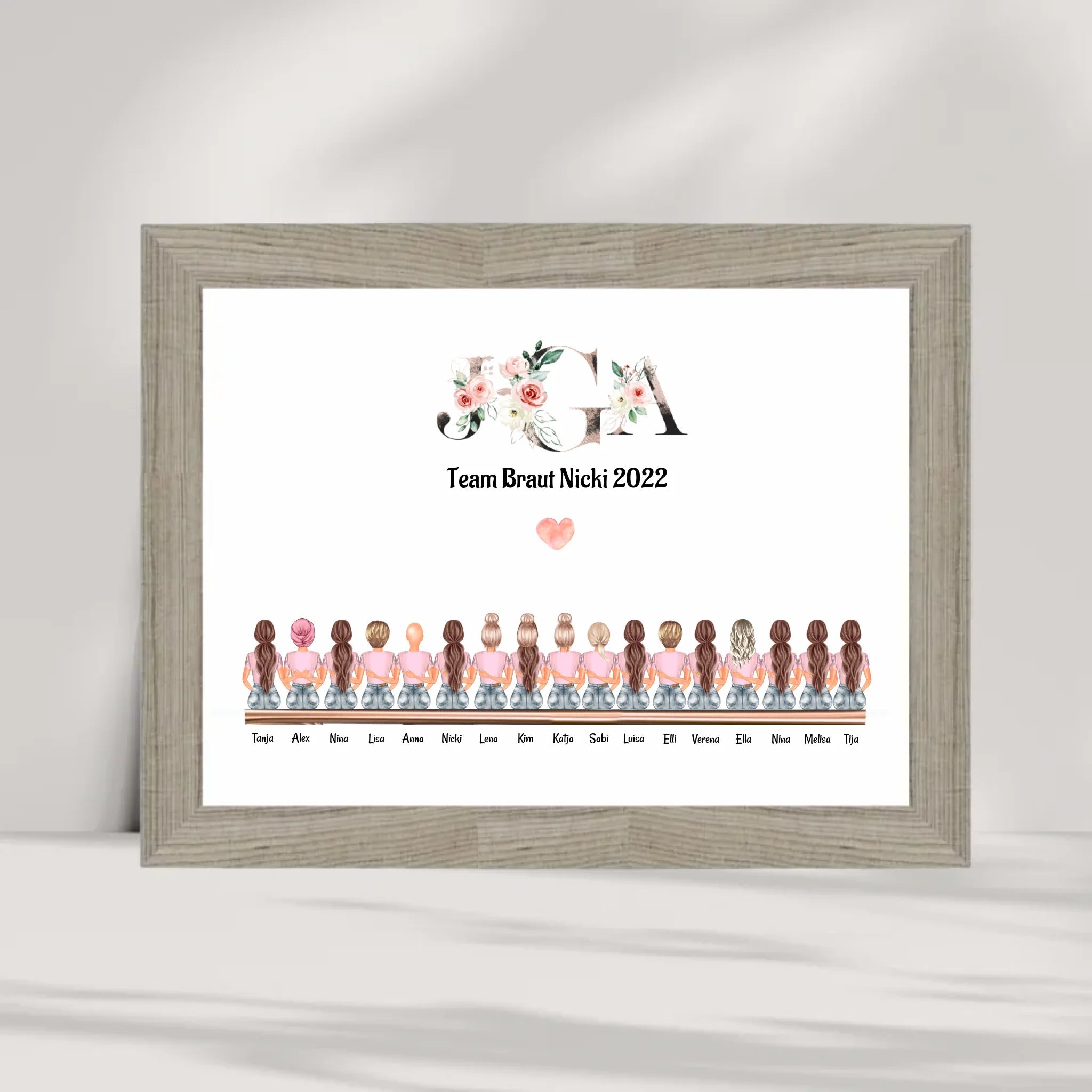 17 Freundinnen Bild Geschenk personalisiert - Cantty