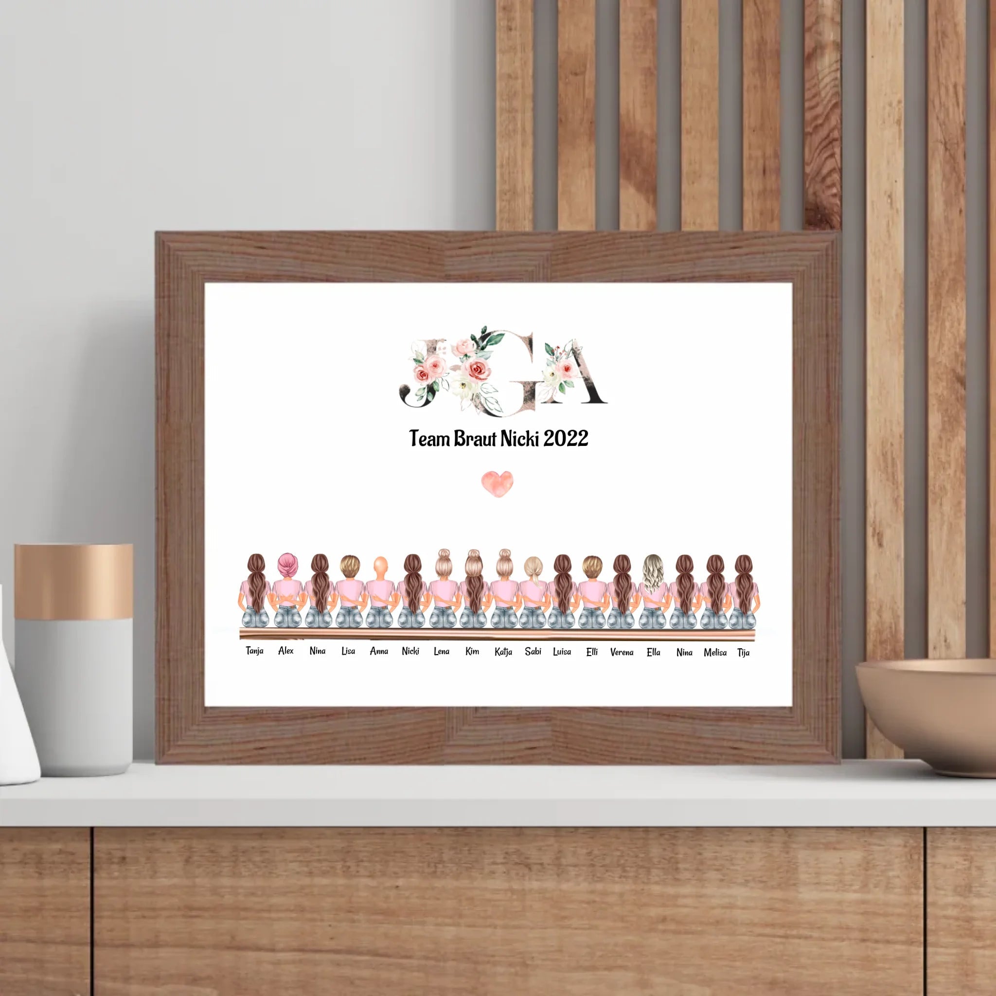 17 Freundinnen Bild Geschenk personalisiert - Cantty
