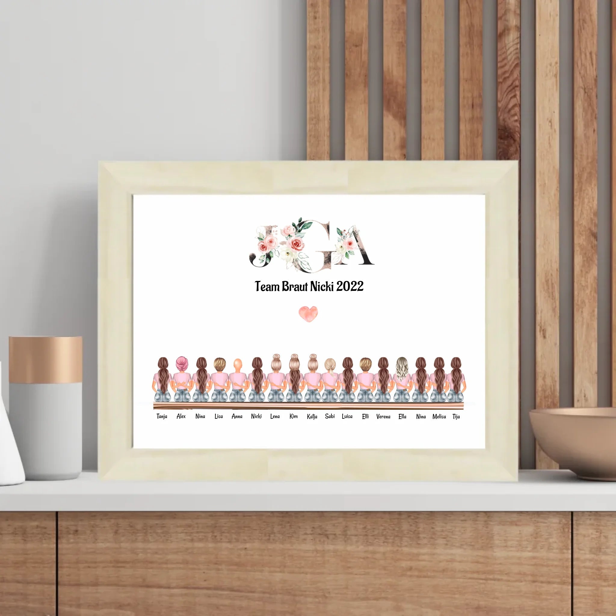 17 Freundinnen Bild Geschenk personalisiert - Cantty