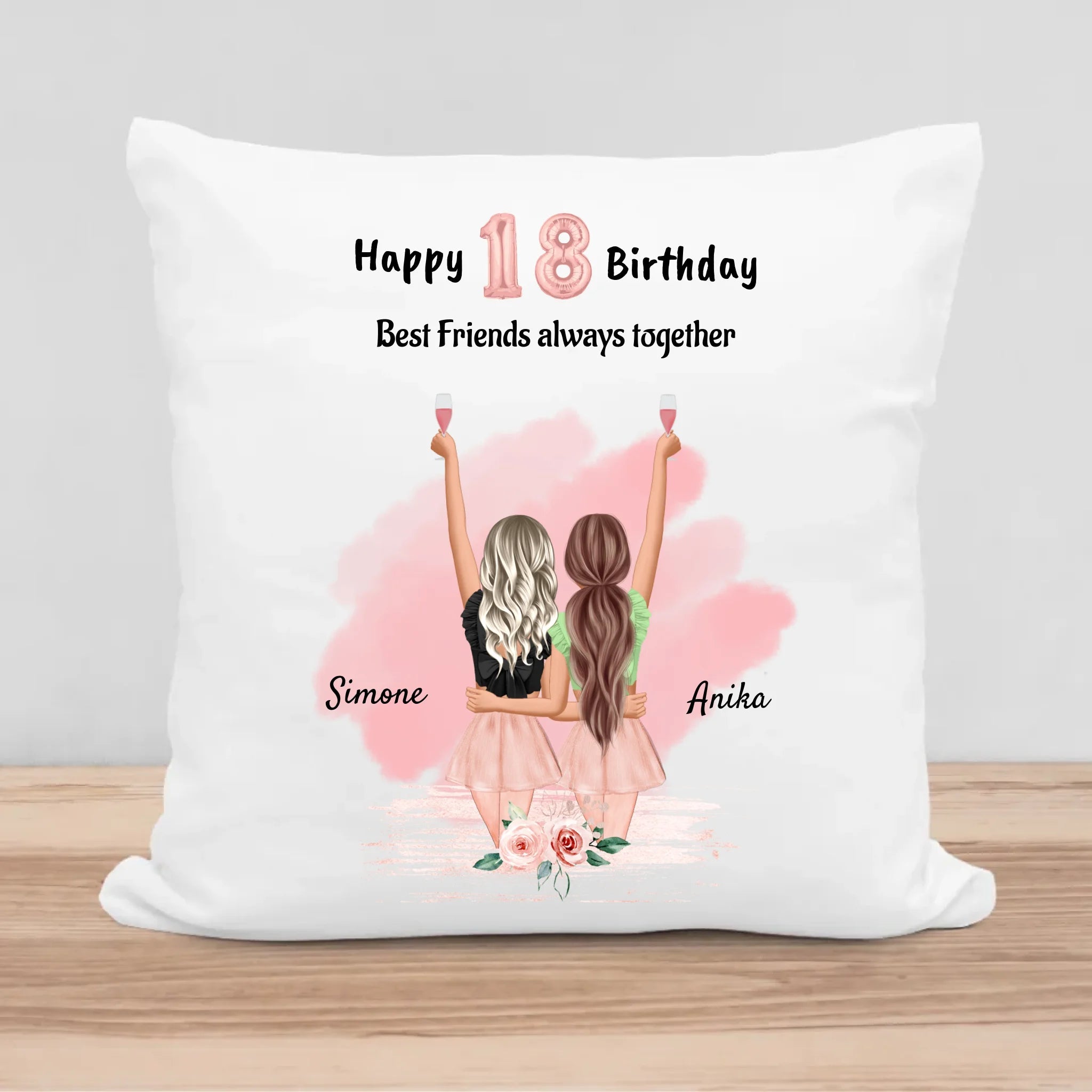 18 Geburtstag beste Freundin Geschenk Kissen