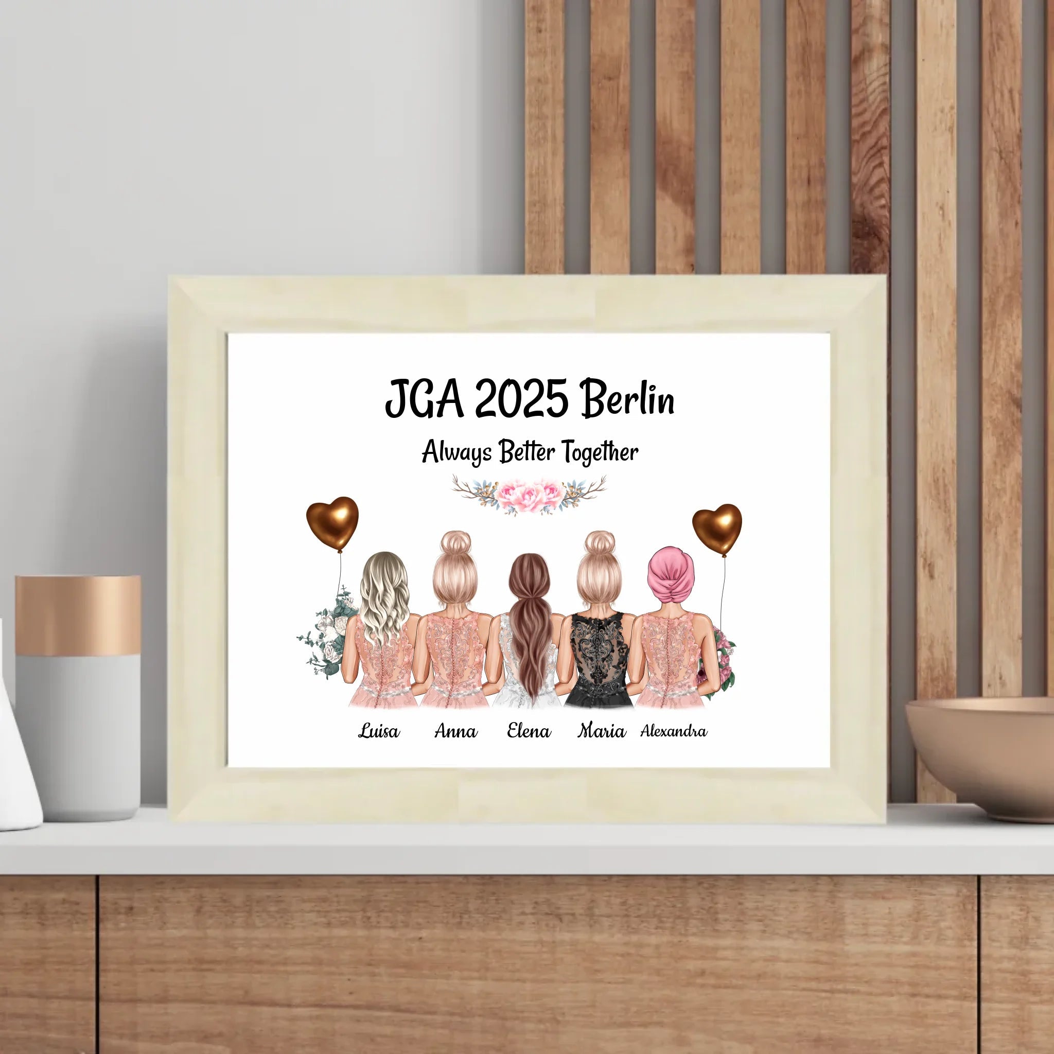 5 Freundinnen Poster zum Junggesellinnenabschied - Cantty
