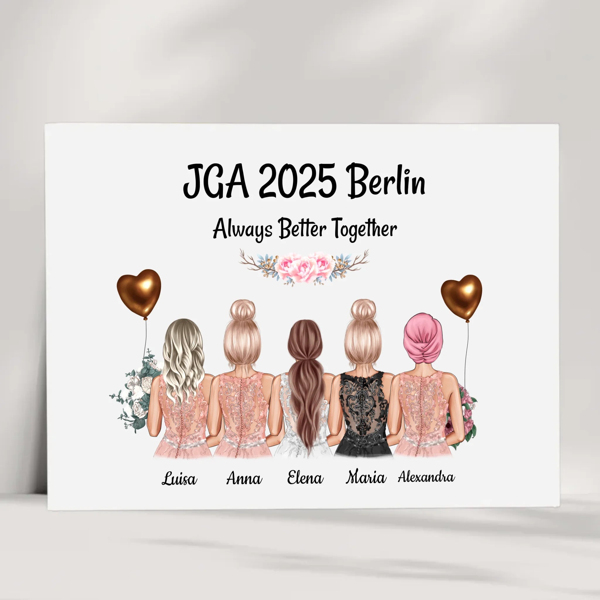 5 Freundinnen Poster zum Junggesellinnenabschied - Cantty