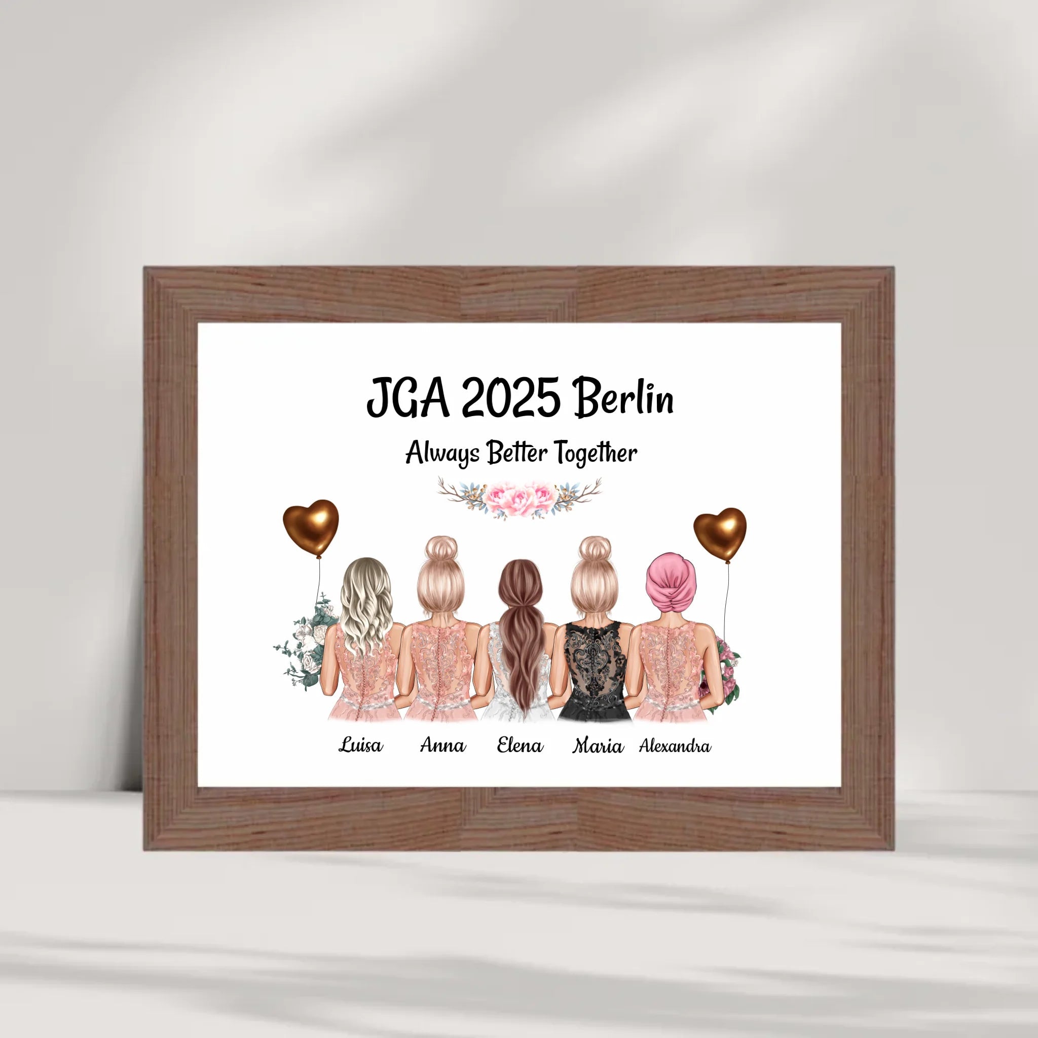5 Freundinnen Poster zum Junggesellinnenabschied - Cantty