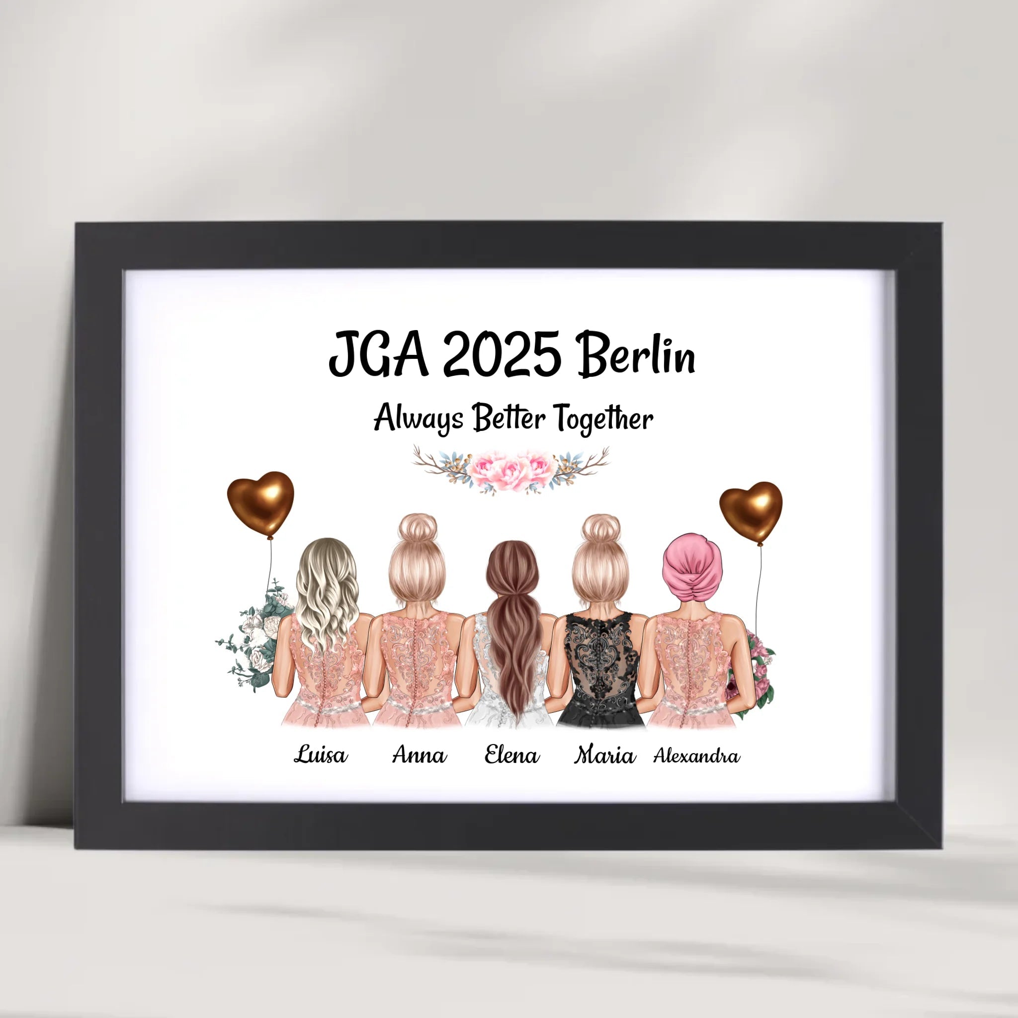 5 Freundinnen Poster zum Junggesellinnenabschied - Cantty