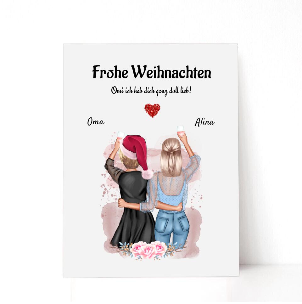 Weihnachtsgeschenk Enkeltochter Oma Acrylglas personalisiert