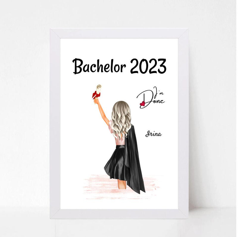 Abschlussgeschenk Studium Poster für Sie Mädchen, Master & Bachelor - Cantty