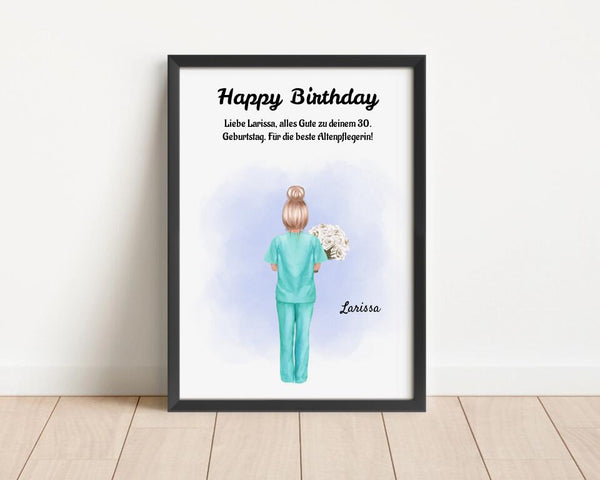 Altenpflegerin Poster Geschenk zum Geburtstag, Dankeschön & Abschied - Cantty