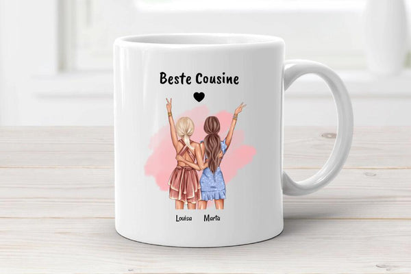 Beste Cousine Geschenk Tasse personalisiert - Cantty