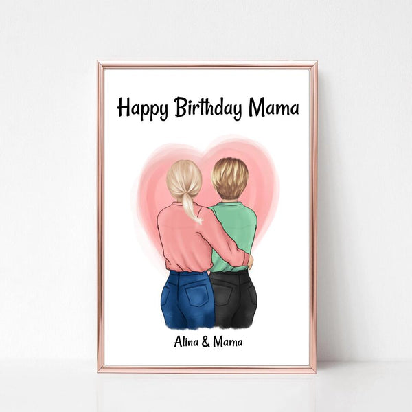 Mama Geburtstagsgeschenk Poster mit Tochter - Cantty