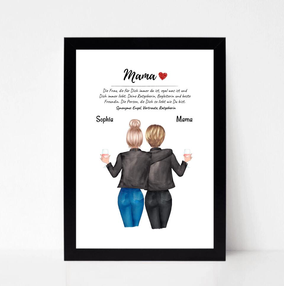 Geschenk Mama Tochter Bild personalisiert mit Mutter Definition
