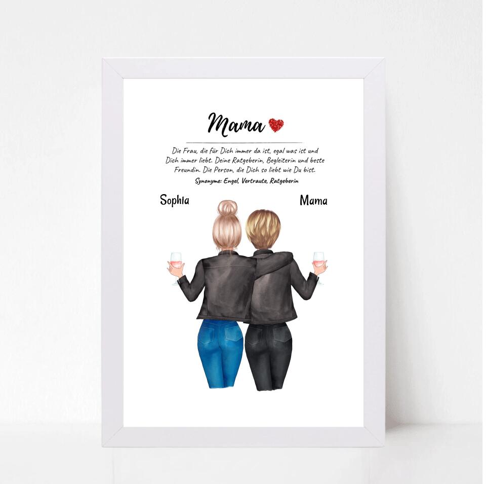 Geschenk Mama Tochter Bild personalisiert mit Mutter Definition