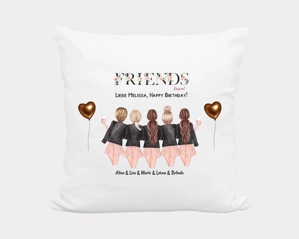 5 Freundinnen Kissen Bild personalisiert - Cantty