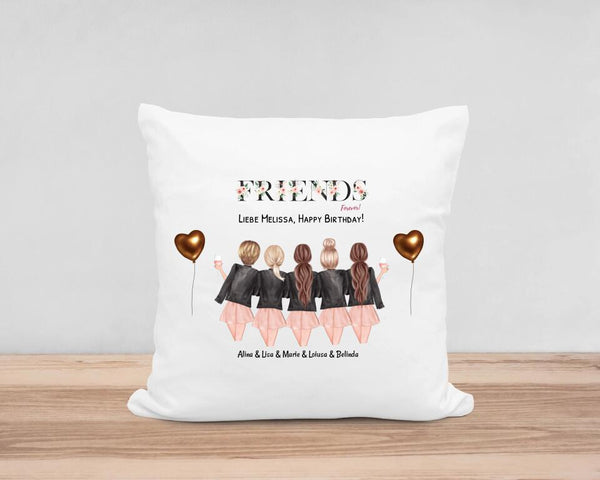 5 Freundinnen Kissen Bild personalisiert - Cantty