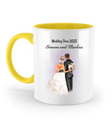 Personalisierte Tasse zweifarbig Brautpaar Geschenk - Cantty