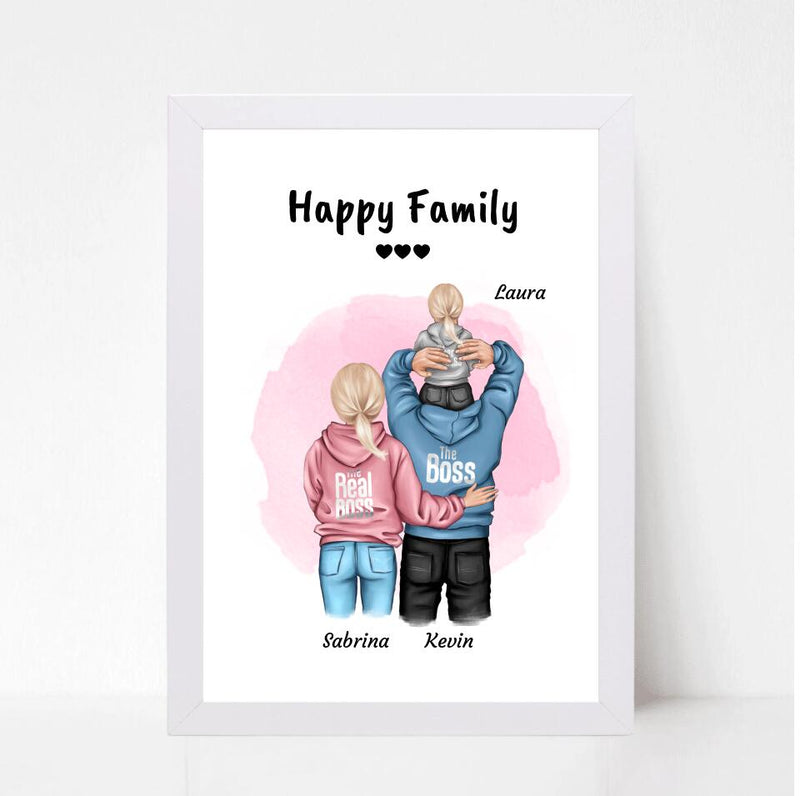 Familie Bild Mama Papa & Kind personalisiert - Cantty