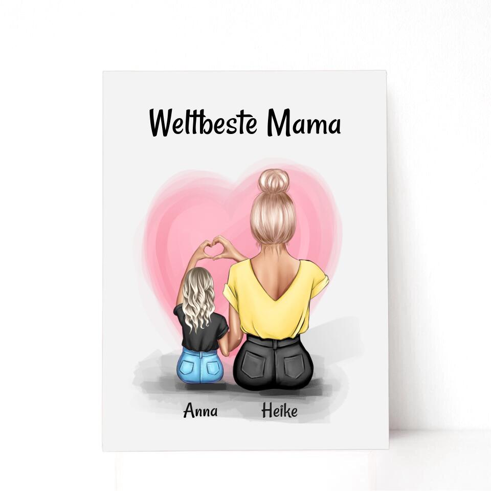Geschenk Acrylglas Mutter und kleine Tochter