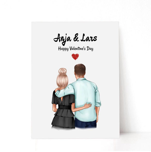 Geschenk Valentinstag Acrylglas Bild personalisiert für Paare - Cantty