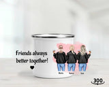 Geschenk Tasse für 3 Freundinnen personalisiert - Cantty