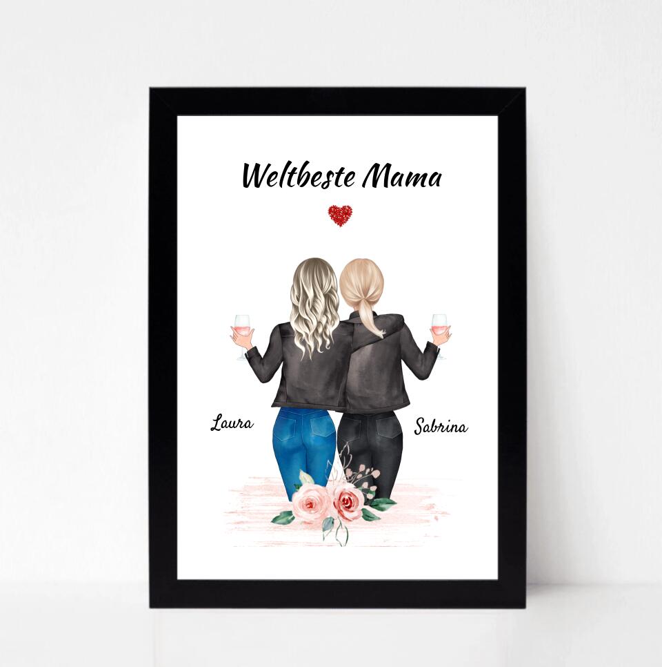 Geschenk Poster für Mutter und Tochter