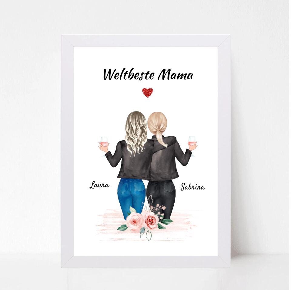 Geschenk Poster für Mutter und Tochter