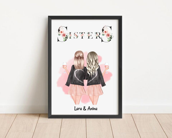 Sisters Poster Weihnachtsgeschenk individualisiert - Cantty