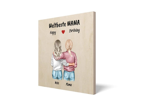 Geburtstagsgeschenk für Mutter Bild Holzdruck - Cantty