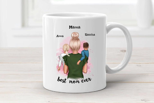 Personalisierte Tasse Geschenk für Mama von Kindern