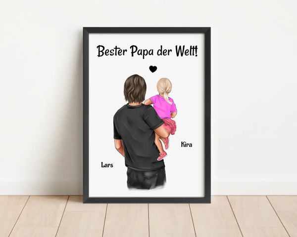 Vater kleine Tochter Bild personalisiert Geschenk für Papa - Cantty