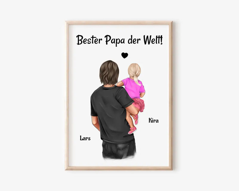 Vater kleine Tochter Bild personalisiert Geschenk für Papa - Cantty
