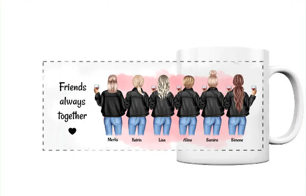 Geschenk Tasse 6 Freundinnen personalisieren - Cantty