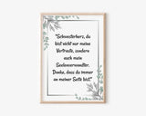 Schwester Spruch Poster Geschenk personalisiert - Cantty