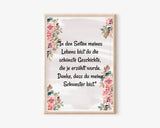 Schwester Danke Spruch Poster Geschenk personalisieren - Cantty
