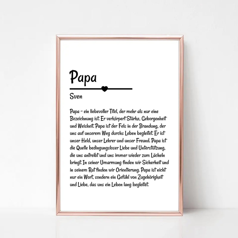 Papa Definition Poster Geschenk personalisiert - Cantty