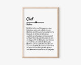 Chef Definition Poster Geschenk personalisiert - Cantty
