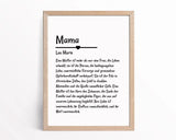 Mama Definition Poster Geschenk personalisiert - Cantty