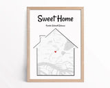 Neue Wohnung Haus Umzugsgeschenk Koordinaten Poster personalisiert - Cantty