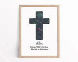 Geschenk zur Konfirmation personalisiertes Poster Konfirmationskreuz Kreuz Bild - Cantty