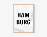 Lieblingsstadt Hamburg Koordinaten Straßen Poster personalisiert - Cantty