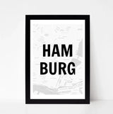 Lieblingsstadt Hamburg Koordinaten Straßen Poster personalisiert - Cantty