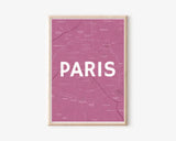 Paris Lieblingsstadt Koordinatenposter Straßenkarte personalisiert - Cantty