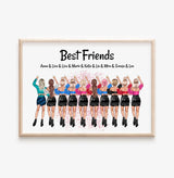 Geschenk Beste Freundin Poster personalisiert für 10 Personen