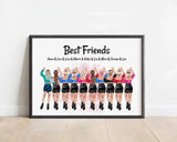 Geschenk Beste Freundin Poster personalisiert für 10 Personen