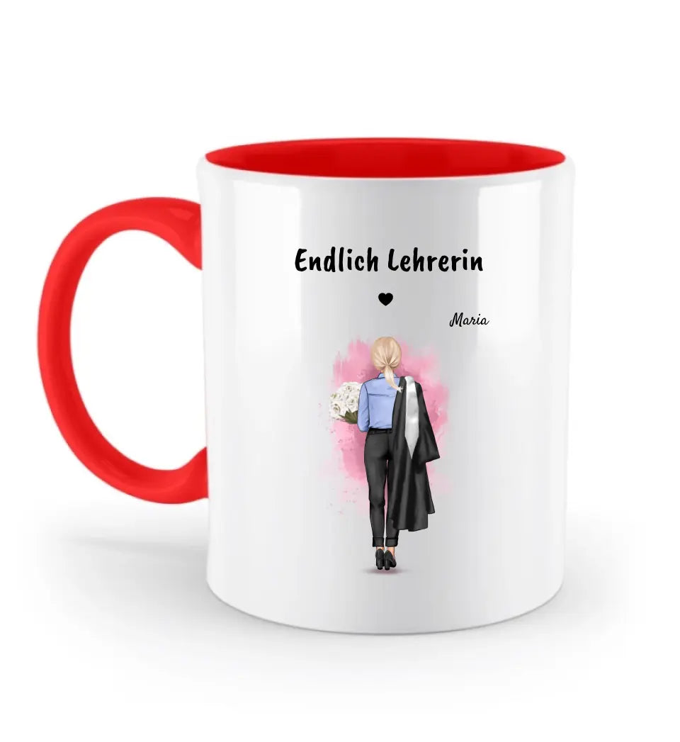 Endlich Lehrerin Geschenk Tasse personalisiert - Cantty