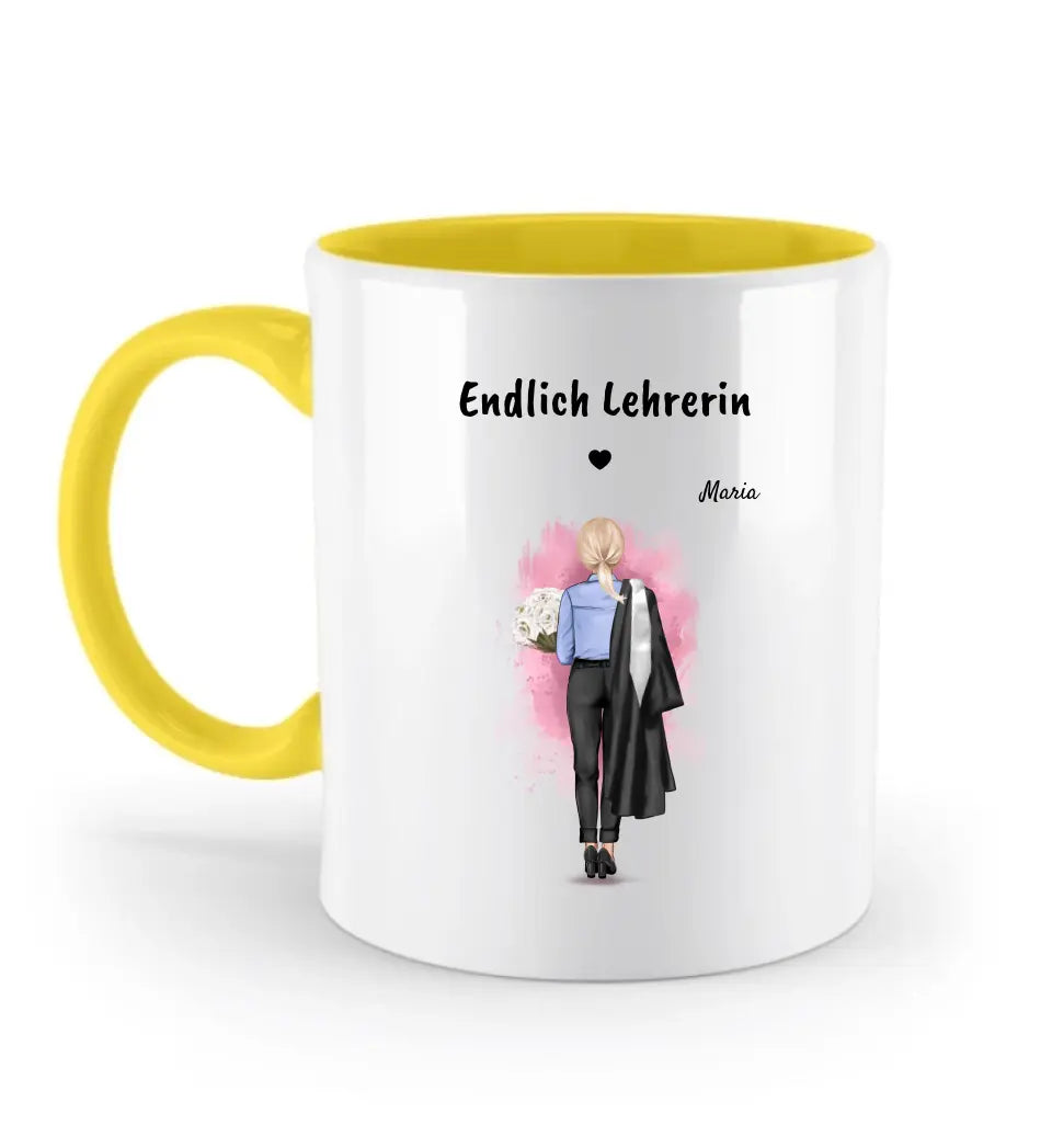 Endlich Lehrerin Geschenk Tasse personalisiert - Cantty